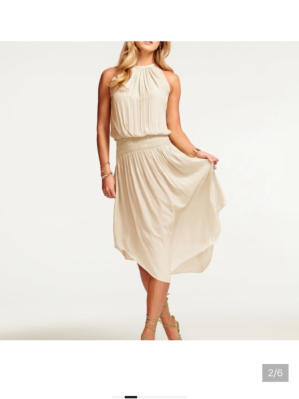 Ramy Brook Cream Midi Halter Dress